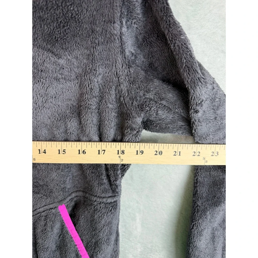 THE NORTH FACE Girls XL 18 Gray Pink Hooded Fleece Jacket Full Zip Sherpa
